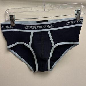 Vintage 90s Emporio Armani navy/baby blue briefs( New) S